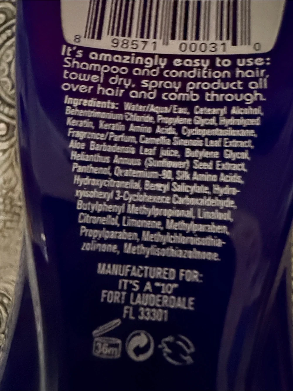 It’s a 10 miracle leave-in Plus Keratin